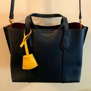 TORY BURCH Perry Small Triple-Compartment Tote Bag in Royal Navy